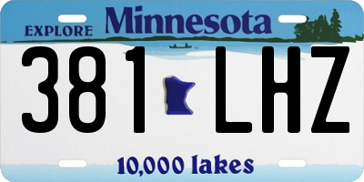 MN license plate 381LHZ