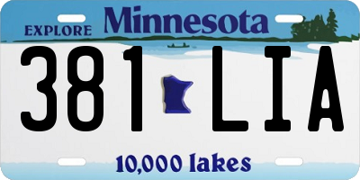 MN license plate 381LIA