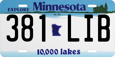MN license plate 381LIB