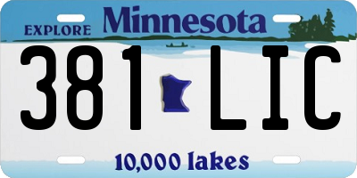 MN license plate 381LIC