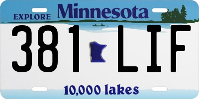 MN license plate 381LIF
