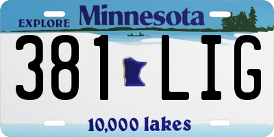 MN license plate 381LIG