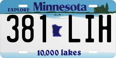 MN license plate 381LIH