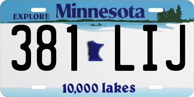 MN license plate 381LIJ