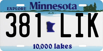 MN license plate 381LIK