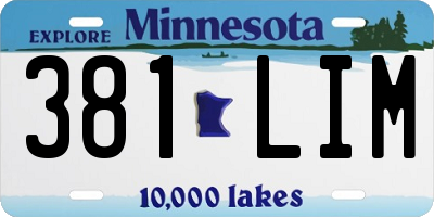 MN license plate 381LIM