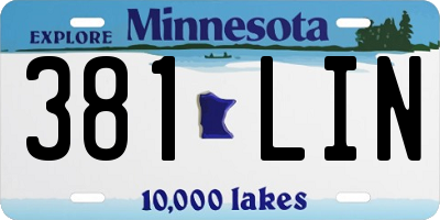 MN license plate 381LIN