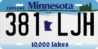 MN license plate 381LJH