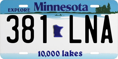 MN license plate 381LNA