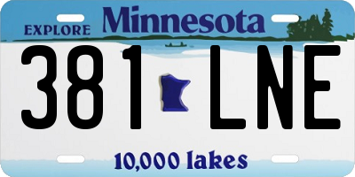 MN license plate 381LNE