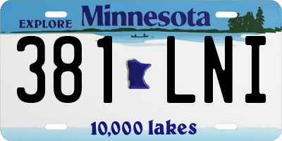 MN license plate 381LNI