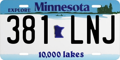 MN license plate 381LNJ
