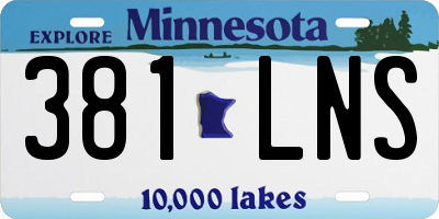 MN license plate 381LNS