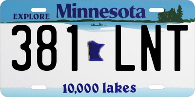 MN license plate 381LNT