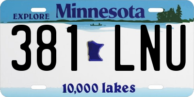 MN license plate 381LNU