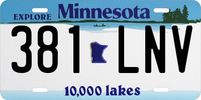 MN license plate 381LNV