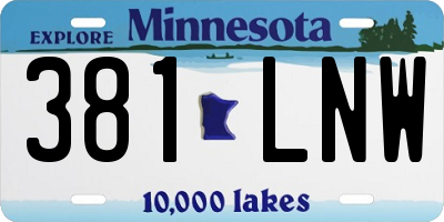 MN license plate 381LNW