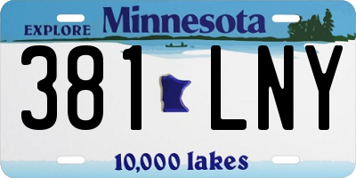MN license plate 381LNY