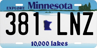 MN license plate 381LNZ
