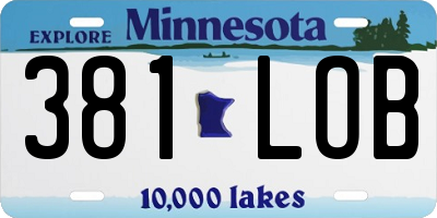 MN license plate 381LOB