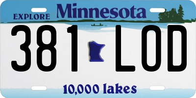 MN license plate 381LOD