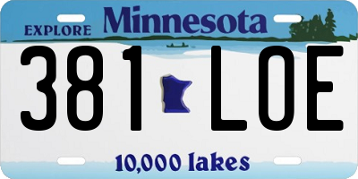 MN license plate 381LOE