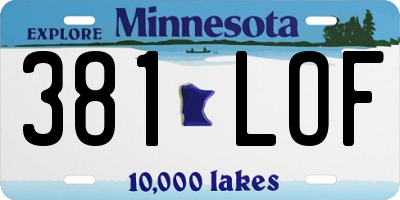 MN license plate 381LOF