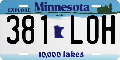 MN license plate 381LOH