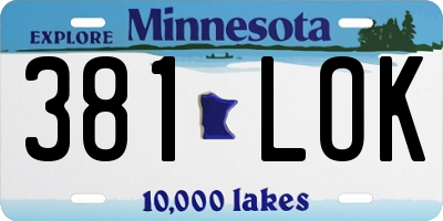 MN license plate 381LOK
