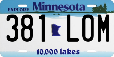 MN license plate 381LOM