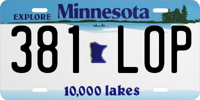 MN license plate 381LOP