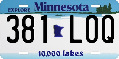 MN license plate 381LOQ