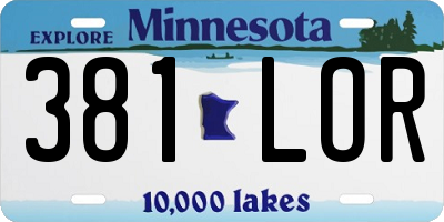 MN license plate 381LOR