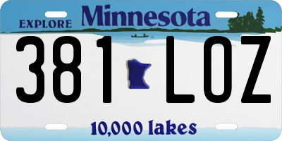 MN license plate 381LOZ