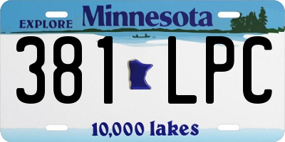 MN license plate 381LPC