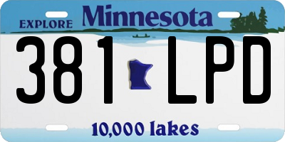 MN license plate 381LPD
