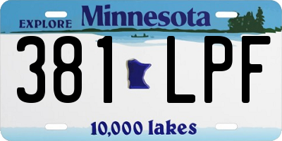 MN license plate 381LPF