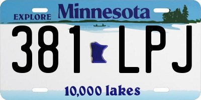 MN license plate 381LPJ