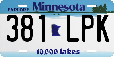MN license plate 381LPK