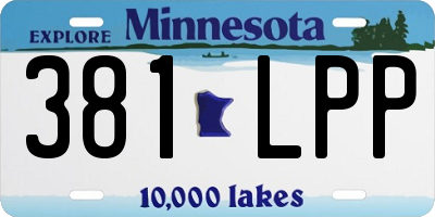 MN license plate 381LPP
