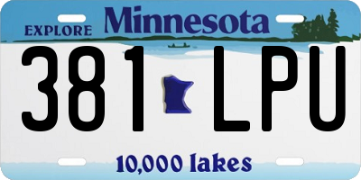 MN license plate 381LPU