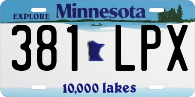 MN license plate 381LPX