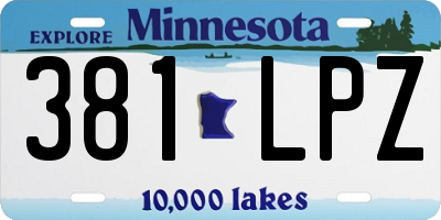 MN license plate 381LPZ