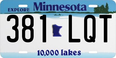 MN license plate 381LQT