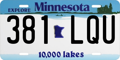 MN license plate 381LQU