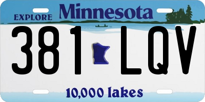 MN license plate 381LQV