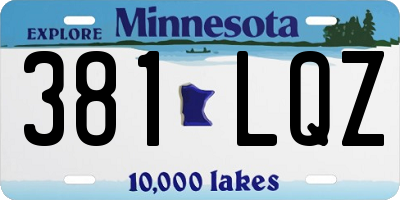 MN license plate 381LQZ