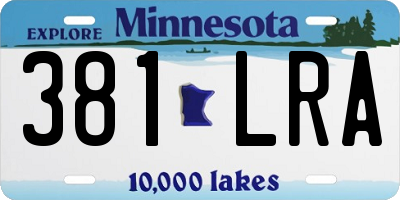 MN license plate 381LRA