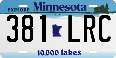 MN license plate 381LRC