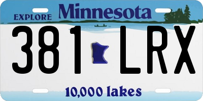 MN license plate 381LRX